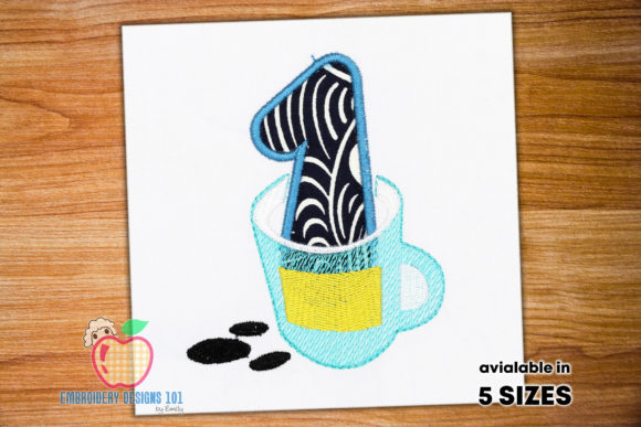 A Coffee Mug with Coffee Beans Applique