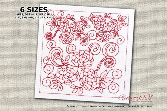 Abstract Floral Redwork