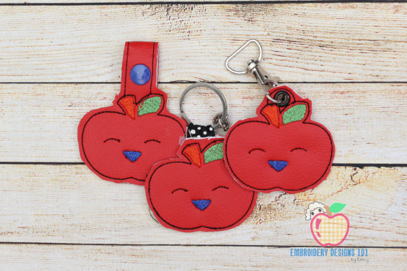 Cute Apple ITH Snaptab Keyfob