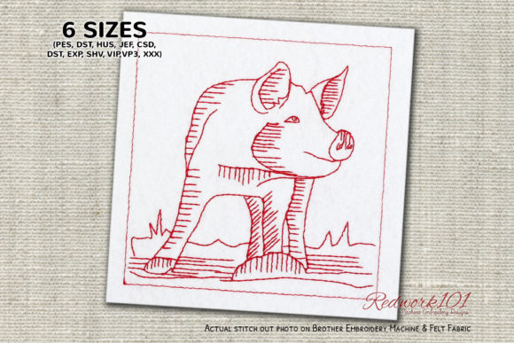 Cute Pink Piglet: A Seasonal Embroidery Gem