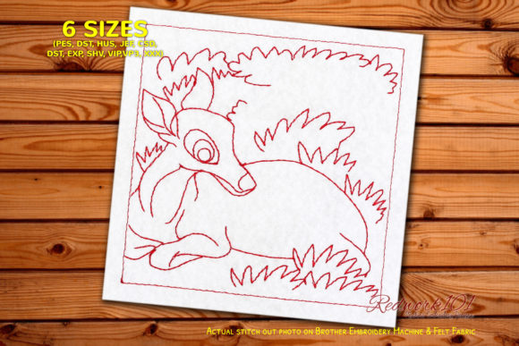 Deer Sitting on Grass Design