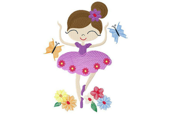 Girl Dancing with Butterflies