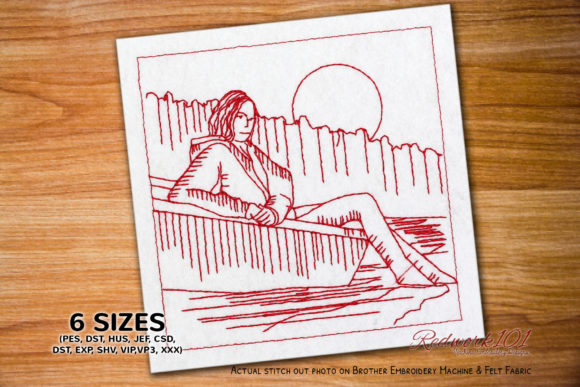 Girl Sitting on Boat Bluework