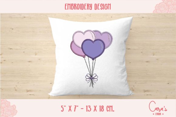Heart Shape Balloons Applique