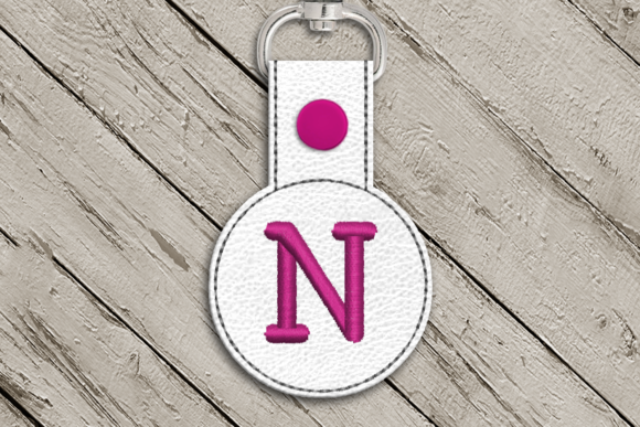 Letter N ITH Round Key Fob Applique