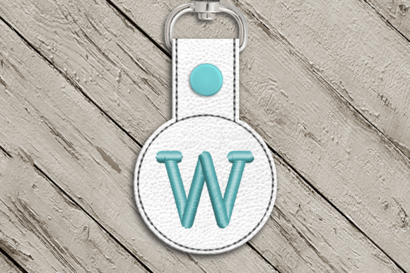 Letter W WITH Round Key Fob Applique