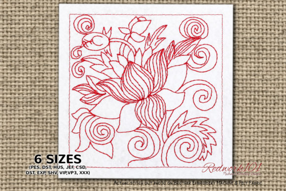 Lotus Redwork: A Seasonal Embroidery Staple
