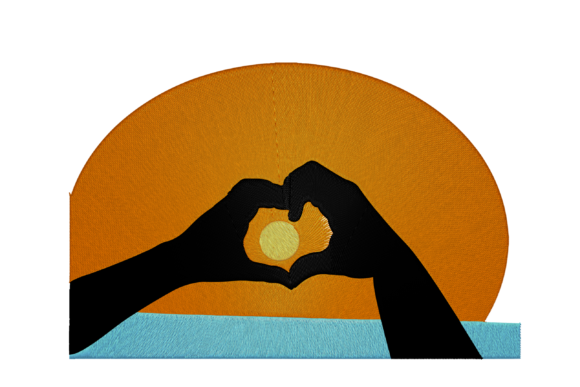 Love on Sunset: A Thoughtful Embroidery Design for Meaningful Gifts