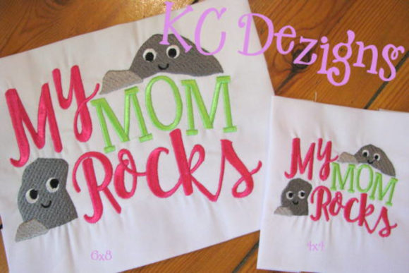 My Mom Rocks Applique Design
