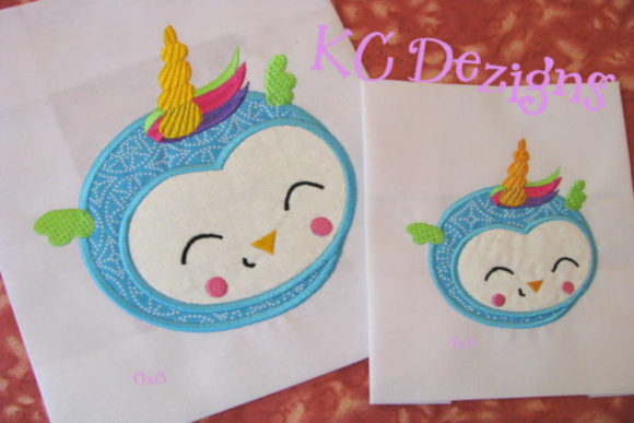 Owl Unicorn Face Machine Applique Design